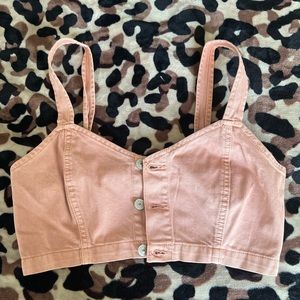 American Eagle Baby Pink Denim Top